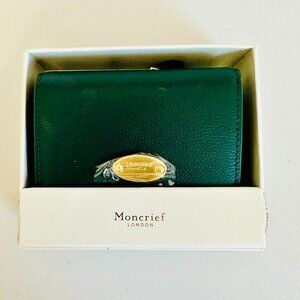 MONCRIEF LONDON HEIDI ITALIAN LEATHER TRIFOLD WALLET FOREST GREEN